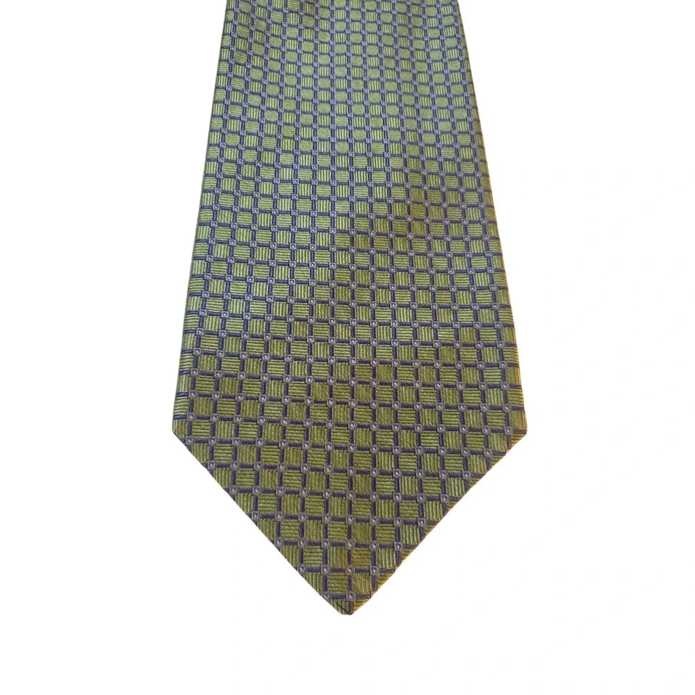 Robert Talbott by Lindsay Odom‎ Mens Tie Necktie Designer Green Blue Geometric